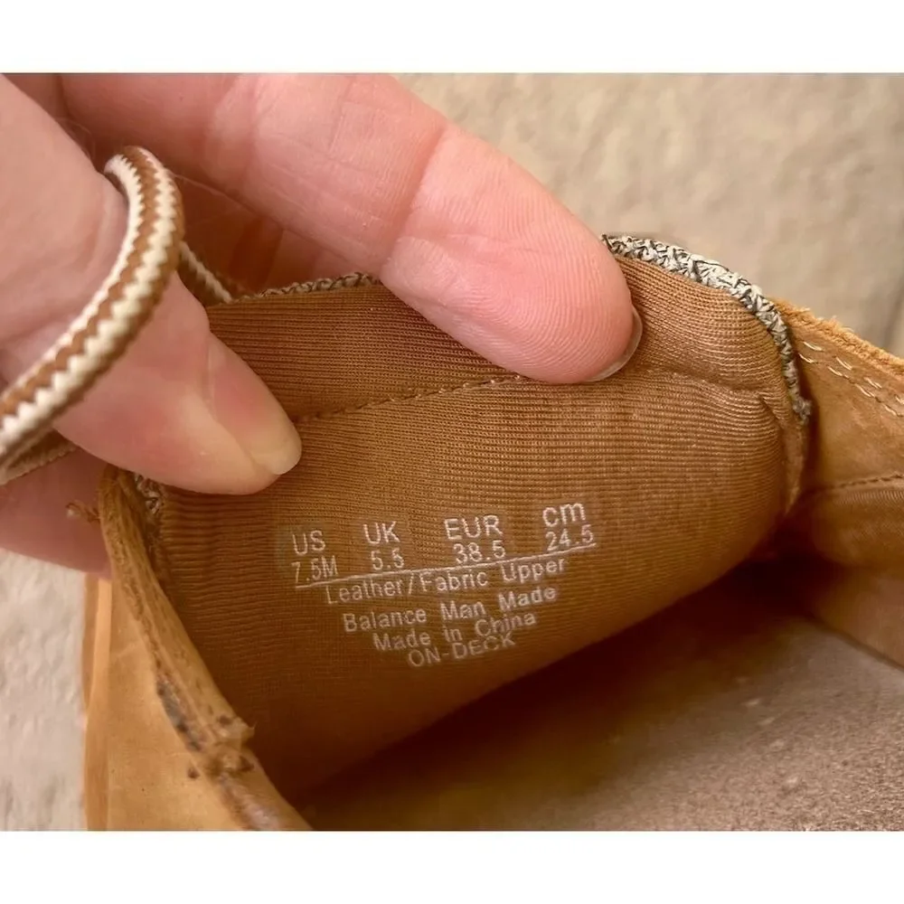 Naturalizer Natural Sole Loafers Tan‎ Fabric/Leather Woman's size 7.5